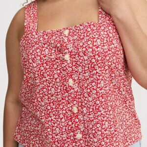 NWT Torrid Beach Linen Tank Top w Buttons (2X)